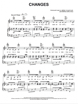 page one of Changes (Piano, Vocal & Guitar Chords (Right-Hand Melody))