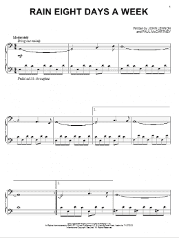 page one of Rain Eight Days A Week (Piano Solo)