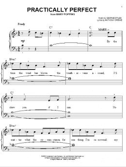 page one of Practically Perfect (Easy Piano)