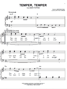 page one of Temper, Temper (Easy Piano)