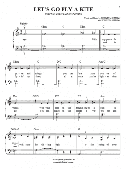 page one of Let's Go Fly A Kite (from Mary Poppins) (Easy Piano)