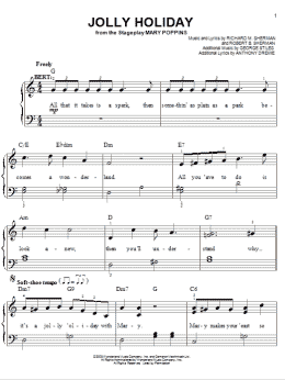 page one of Jolly Holiday (Easy Piano)