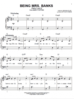 page one of Being Mrs. Banks (Parts 1 and 2) (Easy Piano)