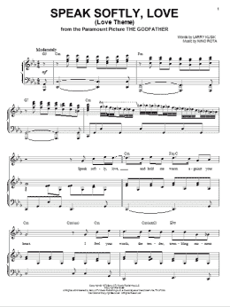 page one of Speak Softly, Love (Love Theme) (Piano & Vocal)