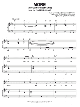 page one of More (Ti Guardero Nel Cuore) (Piano & Vocal)