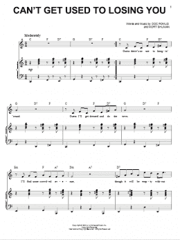 page one of Can't Get Used To Losing You (Piano & Vocal)