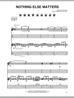 page one of Nothing Else Matters (Live S&M version) (Guitar Tab)