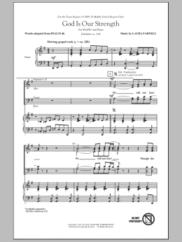 page one of God Is Our Strength (SATB Choir)