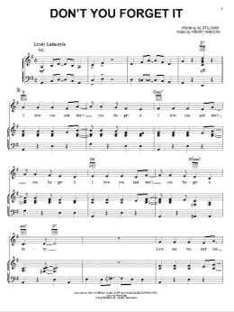 page one of Don't You Forget It (Piano, Vocal & Guitar Chords (Right-Hand Melody))
