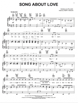 page one of Song About Love (Piano, Vocal & Guitar Chords (Right-Hand Melody))