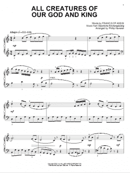 page one of All Creatures Of Our God And King [Classical version] (arr. Phillip Keveren) (Piano Solo)
