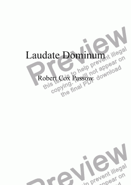 page one of Laudate Dominum - Revision I