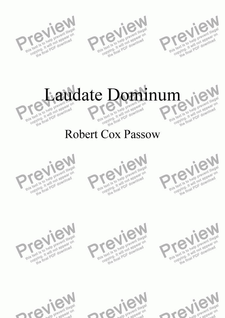 page one of Laudate Dominum - Revision I
