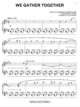 page one of We Gather Together [Classical version] (arr. Phillip Keveren) (Piano Solo)