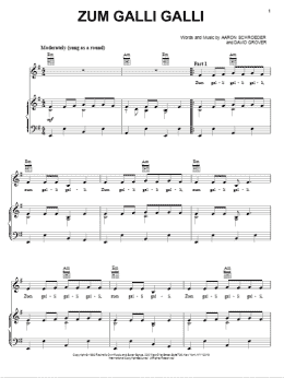 page one of Zum Galli Galli (Piano, Vocal & Guitar Chords (Right-Hand Melody))