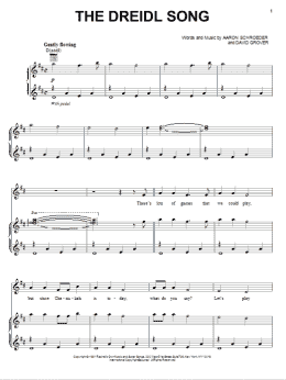 page one of The Dreidl Song (Piano, Vocal & Guitar Chords (Right-Hand Melody))