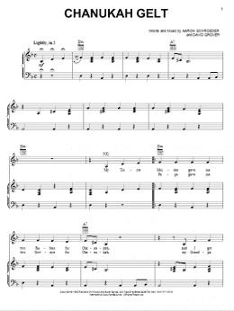 page one of Chanukah Gelt (Piano, Vocal & Guitar Chords (Right-Hand Melody))
