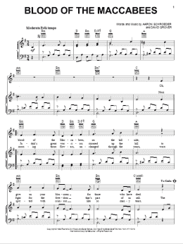 page one of Blood Of The Maccabees (Piano, Vocal & Guitar Chords (Right-Hand Melody))
