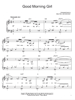 page one of Good Morning Girl (Easy Piano)