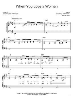page one of When You Love A Woman (Easy Piano)