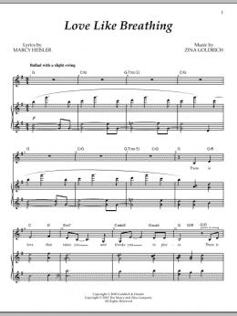 page one of Love Like Breathing (Piano & Vocal)