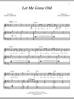page one of Let Me Grow Old (Piano & Vocal)