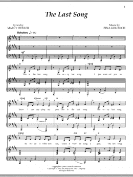 page one of The Last Song (Piano & Vocal)