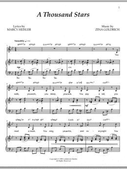 page one of A Thousand Stars (Piano & Vocal)