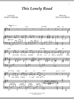 page one of This Lonely Road (Piano & Vocal)