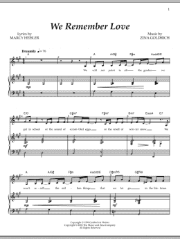 page one of We Remember Love (Piano & Vocal)