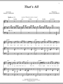 page one of That's All (Piano & Vocal)