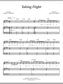 page one of Taking Flight (Piano & Vocal)