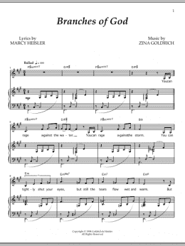 page one of Branches Of God (Piano & Vocal)