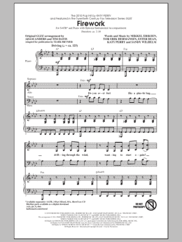 page one of Firework (adapted by Mark Brymer) (SATB Choir)