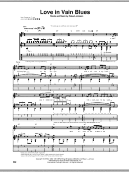 page one of Love In Vain Blues (Guitar Tab)
