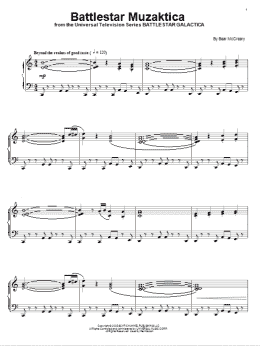 page one of Battlestar Muzaktica (Piano Solo)