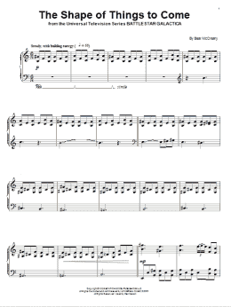 page one of The Shape Of Things To Come (Piano Solo)