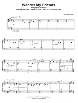page one of Wander My Friends (Simplified Version) (Piano Solo)