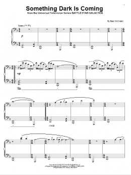 page one of Something Dark Is Coming (Piano Solo)