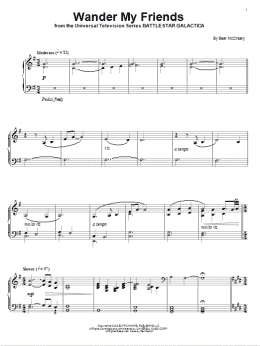 page one of Wander My Friends (Piano Solo)