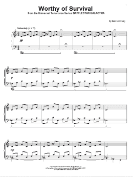 page one of Worthy Of Survival (Piano Solo)