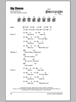 page one of Big Cheese (Guitar Chords/Lyrics)