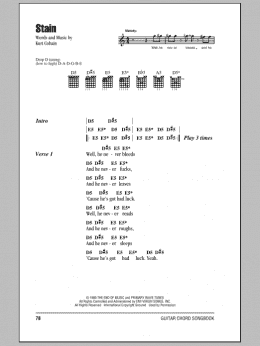 page one of Stain (Guitar Chords/Lyrics)
