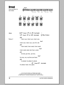 page one of Breed (Guitar Chords/Lyrics)