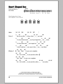 page one of Heart Shaped Box (Guitar Chords/Lyrics)