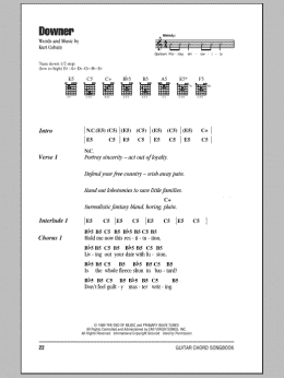 page one of Downer (Guitar Chords/Lyrics)