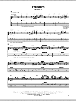 page one of Freedom (Guitar Tab)