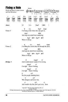 page one of Fixing A Hole (Guitar Chords/Lyrics)