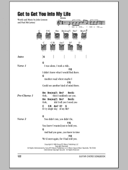 page one of Got To Get You Into My Life (Guitar Chords/Lyrics)