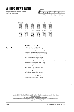 page one of A Hard Day's Night (Guitar Chords/Lyrics)
